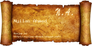 Nyilas Ahmed névjegykártya